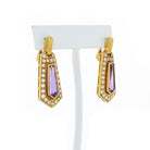 Amtheyst 18K Yellow Gold Drop Diamond 3.00cttw Earrings - The Back Vault Jewelry