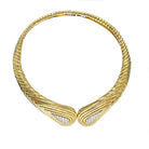 David Webb Hinge Collar Platinum & 18K Yellow Gold 2.50 Carat Diamond Necklace - The Back Vault