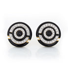 David Webb Enamel Platinum & 18K Yellow Gold Diamond Clip-On Earrings - The Back Vault