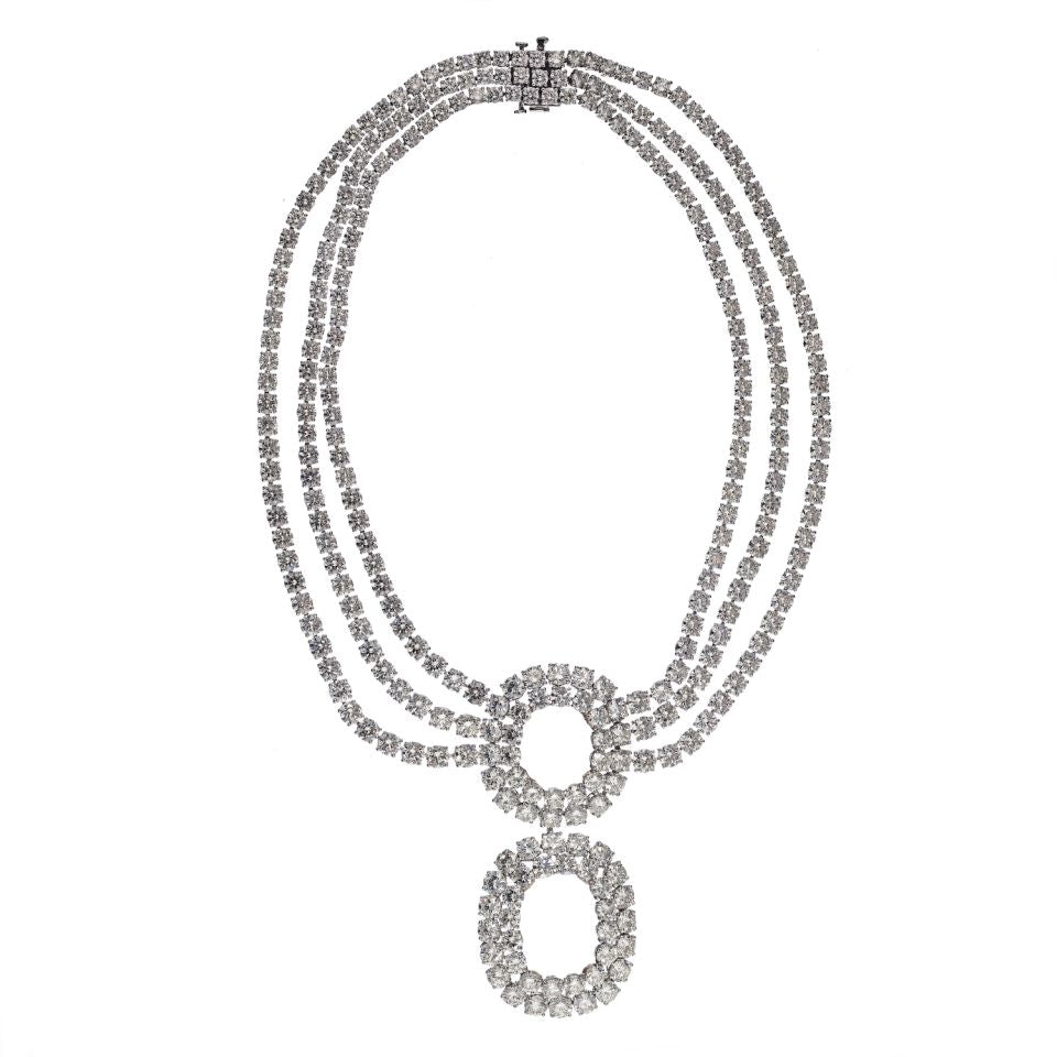 Diamond 219 Carat Statement Opera Platinum Necklace - The Back Vault