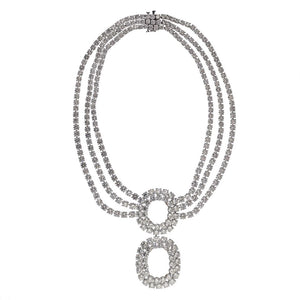 Diamond 219 Carat Statement Opera Platinum Necklace