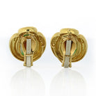 David Webb 18K Yellow Gold Carved Jade Clip-On Earrings - The Back Vault