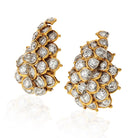 Leaf Platinum & 18K Yellow Gold Estate 1970's Diamond 5.00cts Earrings - The Back Vault Jewelry