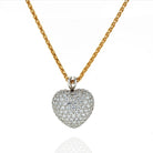 Kurt Wayne Platinum & 18K Yellow Gold 5.50 carat Pave Diamond Heart Pendant - The Back Vault Jewelry