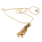 Cartier Panthere 18K Yellow Gold On A Gold Chain Long Tassel Spotted Necklace - The Back Vault Jewelry