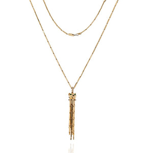 Cartier Panthere 18K Yellow Gold On A Gold Chain Long Tassel Spotted Necklace