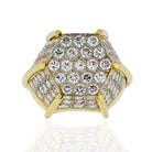 Platinum & 18K Yellow Gold 5.00 Carat Octagon Diamond 1980's Ring - The Back Vault Jewelry