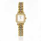 Van Cleef & Arpels 18K Two Tone Square Case, Diamond Dial Vintage Ladies Watch - The Back Vault