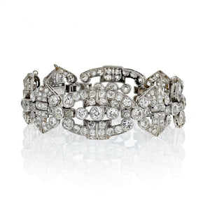 1920's Platinum Old Cut Vintage Diamond Bracelet