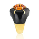 David Webb Citrine 18K Yellow Gold Hexagon Ring - The Back Vault