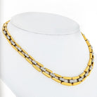 David Webb Collar Platinum & 18K Yellow Gold Open Link Diamond Chain Necklace - The Back Vault