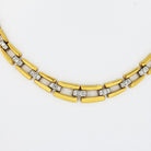 David Webb Collar Platinum & 18K Yellow Gold Open Link Diamond Chain Necklace - The Back Vault