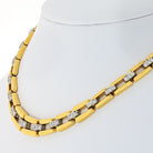 David Webb Collar Platinum & 18K Yellow Gold Open Link Diamond Chain Necklace - The Back Vault