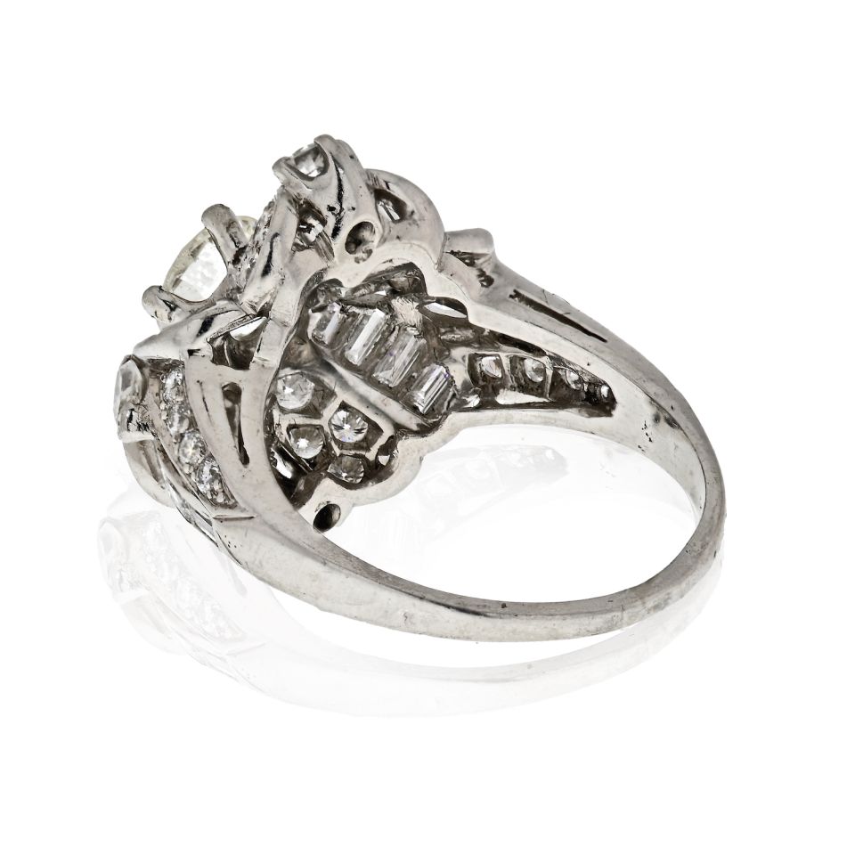 Mid Century Platinum Solitaire Ring - The Back Vault