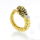 David Webb 18K Yellow Gold Spotted Leopard Diamond Bangle Bracelet - The Back Vault