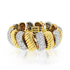 David Webb 1970's Platinum & 18K Yellow Gold Alternating Diamond Link 20.00cts Bracelet - The Back Vault