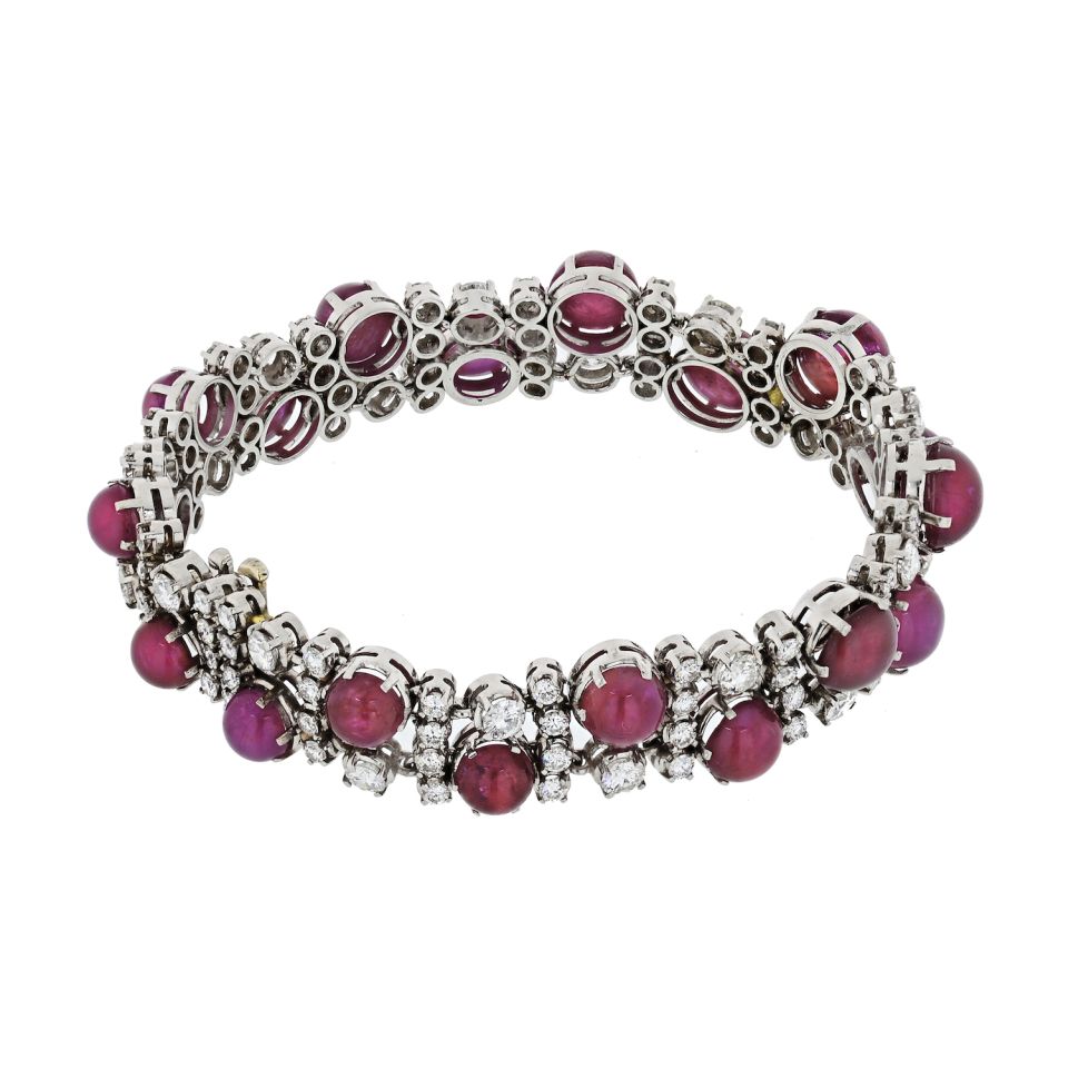 Platinum 8.50 cttw Ruby And Diamond Bracelet - The Back Vault