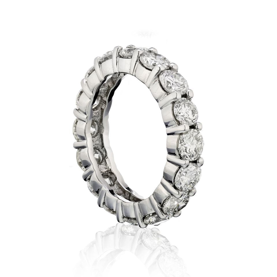 Platinum 4.96 Carats Round Cut Diamond Eternity Band - The Back Vault