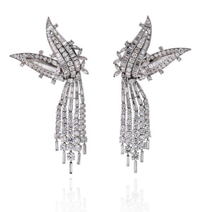 David Webb Platinum & 18K White Gold Day And Night 50 Carat Diamond Earrings