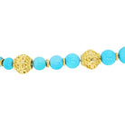 David Webb Turquoise Platinum & 18K Yellow Gold Large Bead Strand Necklace - The Back Vault