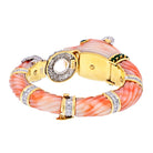 David Webb Coral 18K Yellow Gold Angel Skin Chimeral & Diamond Bracelet - The Back Vault