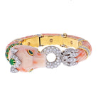 David Webb Coral 18K Yellow Gold Angel Skin Chimeral & Diamond Bracelet - The Back Vault