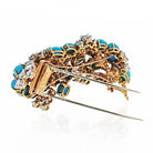 Cartier 1960's 18K Yellow Gold Turquoise, Diamond Vintage Brooch - The Back Vault