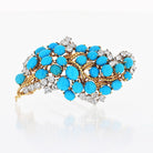 Cartier 1960's 18K Yellow Gold Turquoise, Diamond Vintage Brooch - The Back Vault