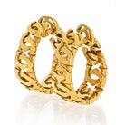 Cartier Double C 18K Yellow Gold Double C Motif Hoop Earrings - The Back Vault