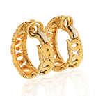 Cartier Double C 18K Yellow Gold Double C Motif Hoop Earrings - The Back Vault