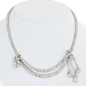 Art Deco Platinum 27.5 Carat Diamond Necklace