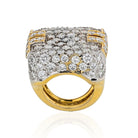 Hammerman Brothers Platinum & 18K Yellow Gold 10 Carat Diamond Mens Ring - The Back Vault Jewelry