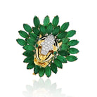 David Webb Tiger Platinum & 18K Yellow Gold Diamond And Chrysoprave Brooch - The Back Vault