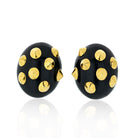 Angela Cummings 18K White Gold Black Jade, Gold Studded Earrings - The Back Vault