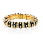 Tiffany & Co. Schlumberger Platinum & 18K Yellow Gold Green Enamel Diamond Bangle Bracelet - The Back Vault