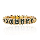 Tiffany & Co. Schlumberger Platinum & 18K Yellow Gold Green Enamel Diamond Bangle Bracelet - The Back Vault