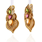 18K Yellow Gold Tourmaline, Peridot, And Diamond Clip-On Earrings - The Back Vault Jewelry