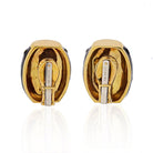 David Webb 18K Yellow Gold Black Enamel Gold Spotted Earrings - The Back Vault