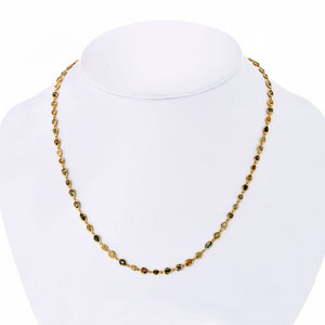 18K Yellow Gold All natural multicolor fancy and white Diamonds by the Yard Necklace