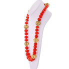 David Webb 1960's 18K Yellow Gold Large Coral Balls String Necklace - The Back Vault