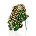 David Webb Frog Platinum & 18K Yellow Gold Green Frog, Enamel, Diamonds Brooch - The Back Vault