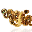 David Webb Kingdom 18K Yellow Gold Two Snakes, Emeralds, Diamonds, Interlocking Ring - The Back Vault