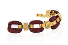 David Webb Platinum & 18K Yellow Gold Fluted Carnelian Link Bracelet - The Back Vault