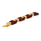 David Webb Platinum & 18K Yellow Gold Fluted Carnelian Link Bracelet - The Back Vault