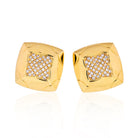 Bvlgari 18K Yellow Gold Pyramid Diamond Earrings - The Back Vault