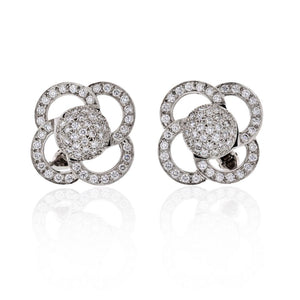 18K White Gold 6 carat Diamond Clip Earrings