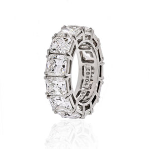 David Webb Platinum Radiant Cut Diamond 12.92 carat Eternity Band