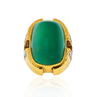 David Webb Green Cabochon Onyx, Diamond Ring - The Back Vault