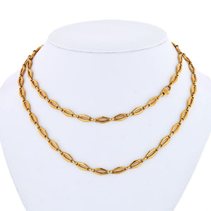 Cartier 1970 18K Yellow Gold Vintage Logo Long Chain Necklace