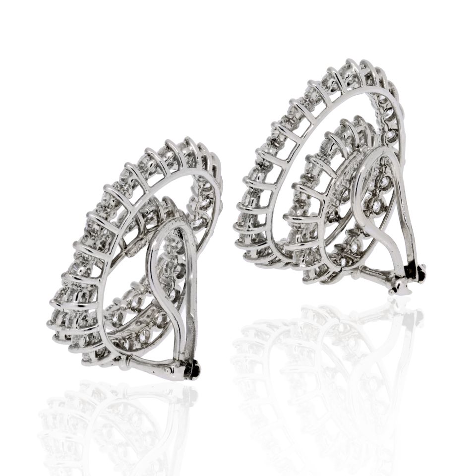 Tiffany & Co. Platinum 6.00cts Diamond Swirls Earrings - The Back Vault